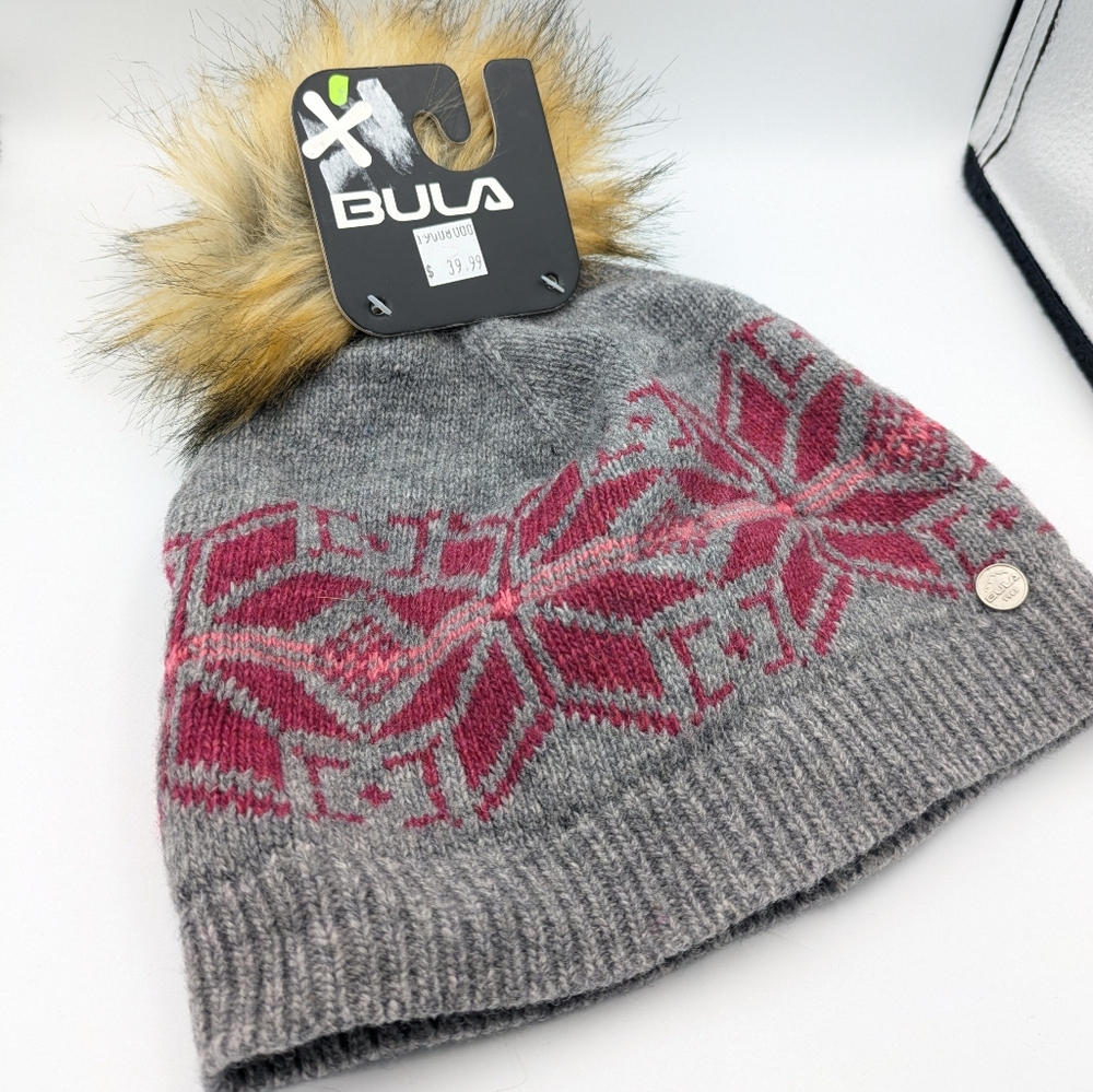 4/24$  NWT Bula 80% Wool Pink And Grey Toque Winter Hat